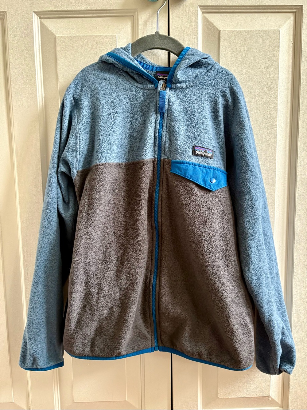 Patagonia Kids Blue & Gray Fleece Hoodie